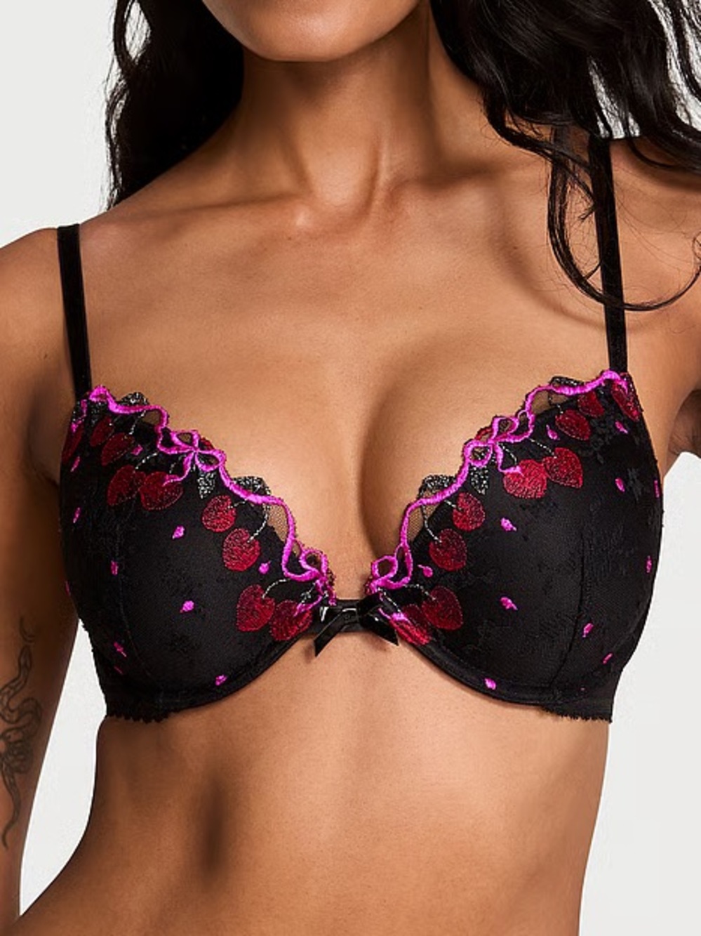 Victoria’s Secret Push Up Very Sexy Cherry Pop Embroidery Bra Valentine’s Day